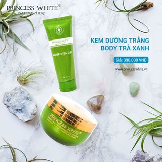 BỘ DƯỠNG TRẮNG DA BODY XANH GREEN TEA PRINCESS WHITE HỘP 200G