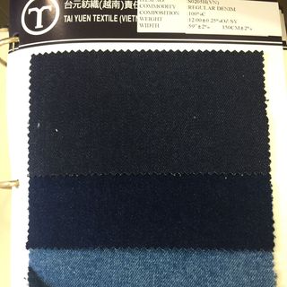 Vải Jean mã S0205H mầu chàm nặng 117OZ khổ 59 15m thành phần cotton 100 không xước số lượng khoảng 28000yds giá chỉ còn 188USD/yd