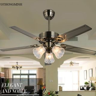 Quạt trần trang trí tích hợp đèn chiếu sáng sang trọng
