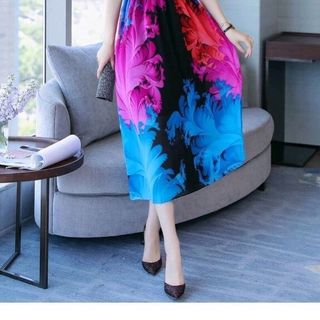 ĐẦM MAXI PHỐI VIỀN HOẠ TIẾT 3D