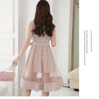 ĐẦM CỔ SƠ MI PHỐI LƯỚI