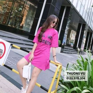 ĐẦM THUN THÊU CHỮ QC