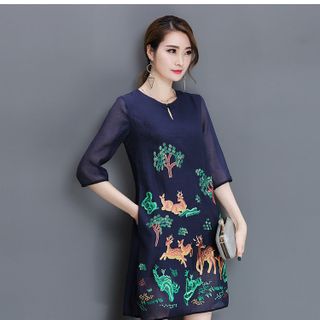 ĐẦM SUÔNG XANH HỌA TIẾT – TTSP846