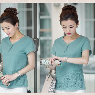 ÁO CỔ TIM THÊU HOA – TTSP940