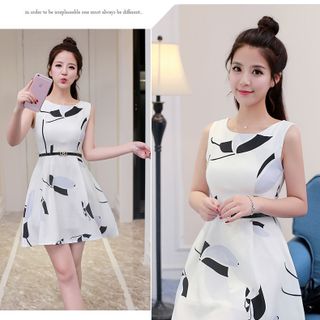 ĐẦM HỌA TIẾT KÈM NỊT – TTSP989