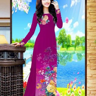 Vải áo dài thiết kế - 086