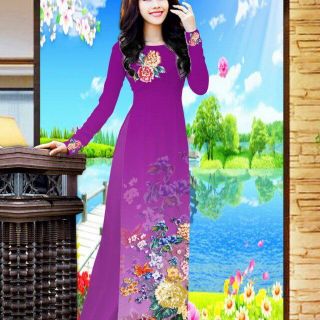 Vải áo dài thiết kế - 086