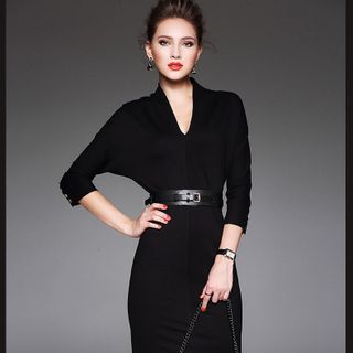 ĐẦM BODY CÁCH ĐIỆU KÈM NỊT – TTSP760