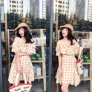 ĐẦM XÒE TRỄ VAI CARO QC
