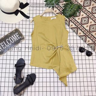 Áo lụa lệch tà đính ngọc