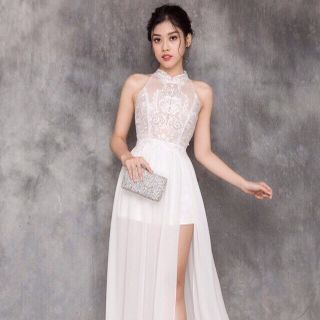 Đầm maxi dự tiệc cổ yếm siêu xinh SD1265