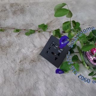 Ổ cắm đa năng 86 có 2 cổng USB - màu đen