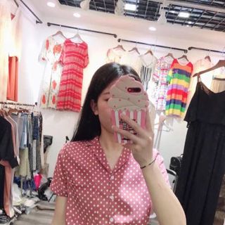 Áo sơ mi lụa bi tay ngắn