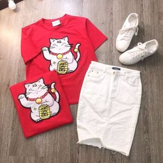 áo thun mèo thần tài