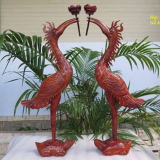 Hạc thờ bằng gỗ hương