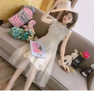ĐẦM DỰ TIỆC REN PHỐI VIỀN