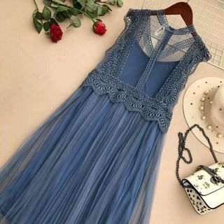 ĐẦM DỰ TIỆC REN PHỐI VIỀN