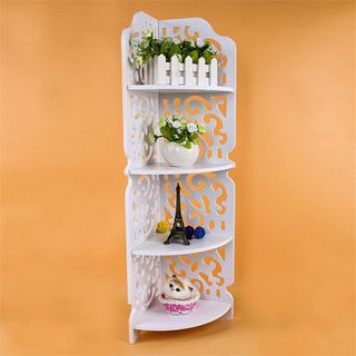 Kệ Góc 4 Tầng Hoa Văn Gỗ