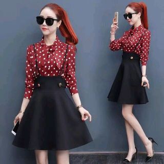 SET ÁO CHẤM BI KÈM YẾM VÁY