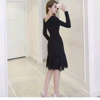 ĐẦM POLY TAY DÀI PHỐI REN