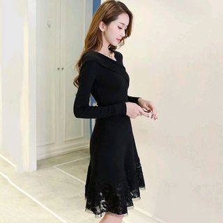 ĐẦM POLY TAY DÀI PHỐI REN