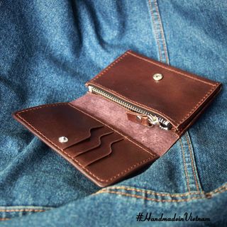 Ví da nữ handmade dạng hộp dây kéo JiVi