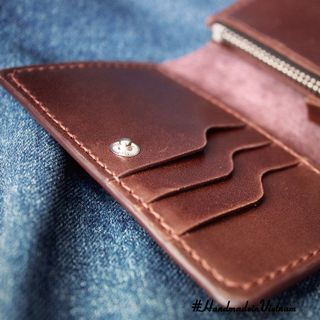 Ví da nữ handmade dạng hộp dây kéo JiVi
