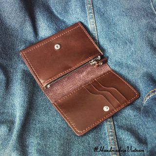 Ví da nữ handmade dạng hộp dây kéo JiVi