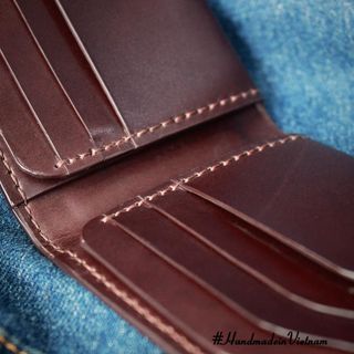 Ví da nam handmade kẹp tiền 01 ngăn JiVi