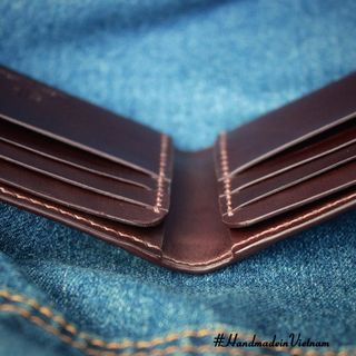 Ví da nam handmade kẹp tiền 01 ngăn JiVi