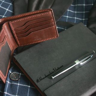 Ví da handmade khung hình cổ điển