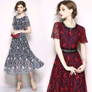 ĐẦM REN TAY CON HỌA TIẾT