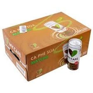 My cafe sữa Matcha thùng 24 lon/ 230ml Mua sỉ 10 thùng được tặng 1 hộp bánh tết hộp thiết Hollanda 300g NK Indonesia trị giá 100k