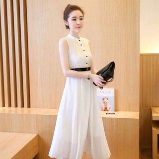 ĐẦM VINTAGE PHỐI REN CỔ TRỤ