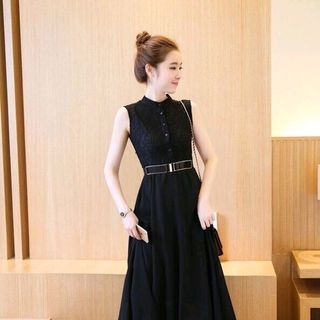 ĐẦM VINTAGE PHỐI REN CỔ TRỤ
