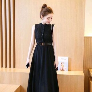 ĐẦM VINTAGE PHỐI REN CỔ TRỤ