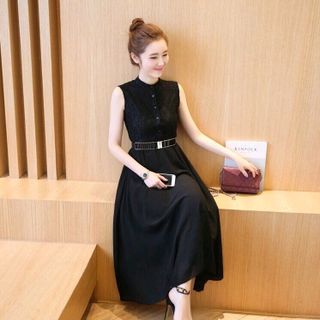 ĐẦM VINTAGE PHỐI REN CỔ TRỤ