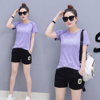 Bộ Short Thể Thao Tím Số 8