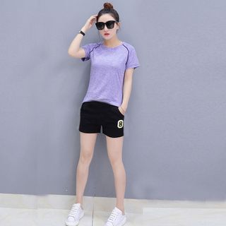 Bộ Short Thể Thao Tím Số 8