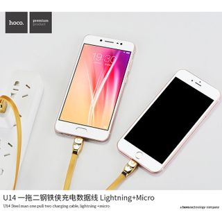 HOCO - Dây Cáp Sạc - U14 2 in 1 - Cổng Apple Lightning - Cổng Micro