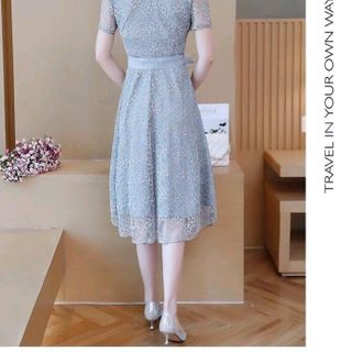 ĐẦM SUÔNG HOA CỘT EO