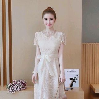 ĐẦM SUÔNG HOA CỘT EO