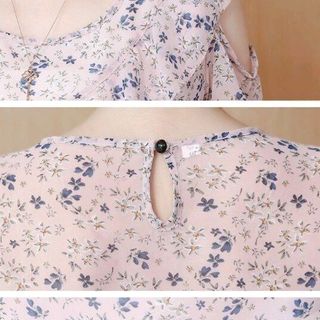 SET ÁO KHOÉT VAI PHỐI BÈO CÁCH ĐIỆU - QUẦN GIẢ VÁY
