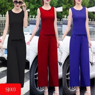 Sét bộ áo cách điệu quần ống rộng