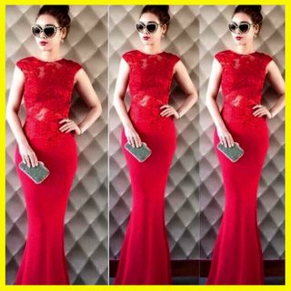 ĐẦM MAXI ĐUÔI CÁ SANG TRỌNG PHỐI REN - SD1103