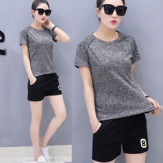 Bộ Short Thể Thao Đen Số 8