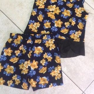 Bộ short hoa sát nách