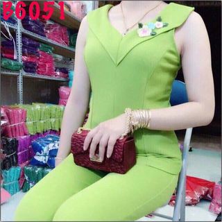 ĐỒ BỘ CÁT HÀN CỔ TRÁI TIM HOA THÊU NỔI