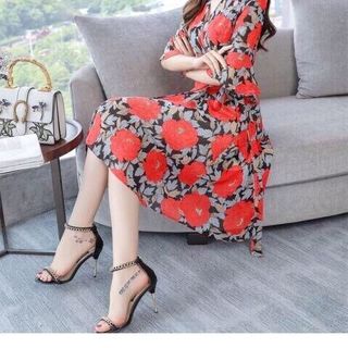 ĐẦM XOÈ HOA TAY LOE