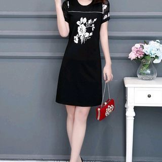 ĐẦM SUÔNG TAY CON IN HOA